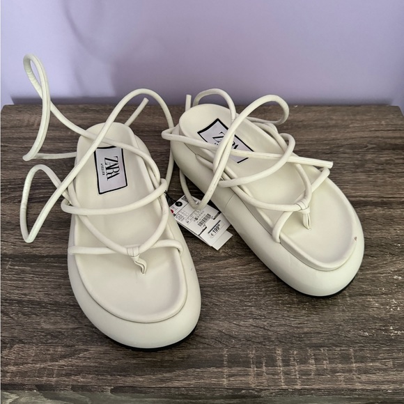 ZARA ATELIER SS 2023 OFF WHITE PLATFORM SANDALS LIMITED EDITION - Picture 3 of 13